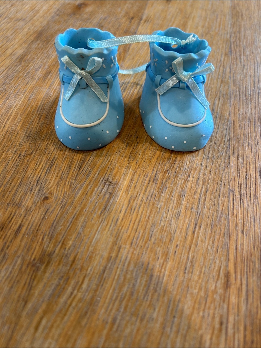 Blue Baby has Dress Shoes with Ribbon